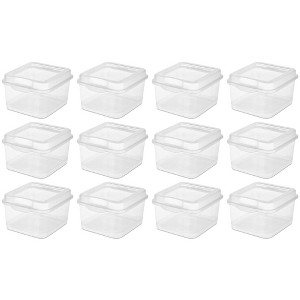 Sterilite Modular Plastic FlipTop Hinged Storage Box Container with Latching Lid for Home, Office, Workspace, and Classroom Organization - 1 of 4