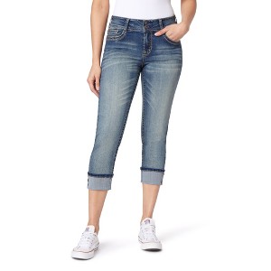 WallFlower Women's Luscious Curvy 23.5" Crop Mid-Rise Bling Insta Stretch Juniors (Available in Plus Size) - 1 of 4