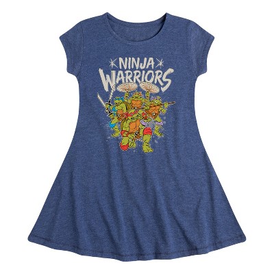 Girls' - Teenage Mutant Ninja Turtles - Leo and Brothers Ninja Warriors Fit & Flair Cap Sleeve Dress