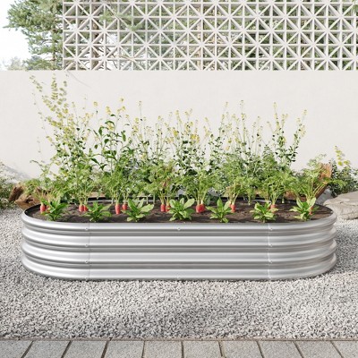 Gulches 2Pcs 4*2*1ft Raised Garden Bed Kit,Galvanized Planter Raised Garden Beds for Outdoor for Vegetables,Flowers&Herbs,Heavy Duty,Rust-Resistant