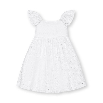 Hope & Henry Girls'  Flutter Sleeve Eyelet Dress, Kids