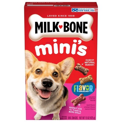 Milk-Bone Original Mini Dry Dog Treats Biscuits Beef, Chicken & Bacon Flavor