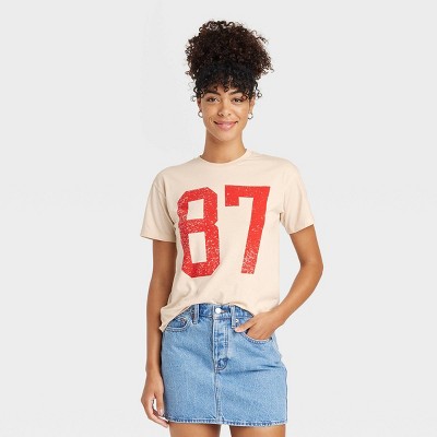 Women's Number 87 Short Sleeve Graphic T-Shirt - Beige