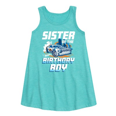 - Hot Wheels - Sister Of Birthday Boy Graphic Sleeveless Aline Dress