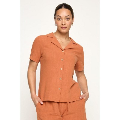 WEST K Women's Savannah Short Sleeve Button Down Shirt Blouse