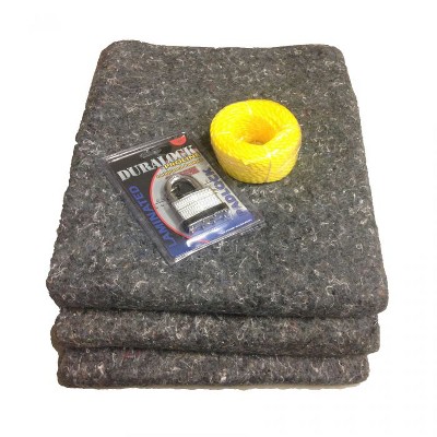 UBMOVE ½ Trailer Shipment Starter Kit 12 Textile Blankets, 1 Lock, And 2 Straps