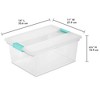 Sterilite 64 Quart Large Latching Stackable Clear Plastic Storage Tote Box, 12 Pack & Deep Clip Container Bins for Organization and Storage, 4 Pack - 3 of 4
