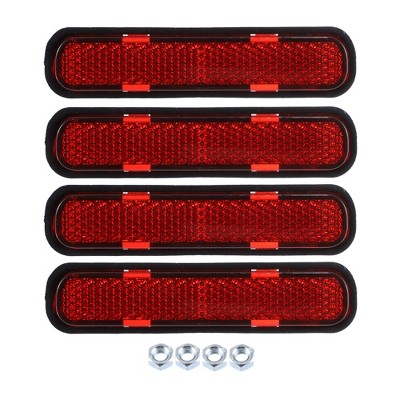 Unique Bargains M5x0.8 Universal Rectangular Screw on Reflective Warning Reflector 4 Pcs