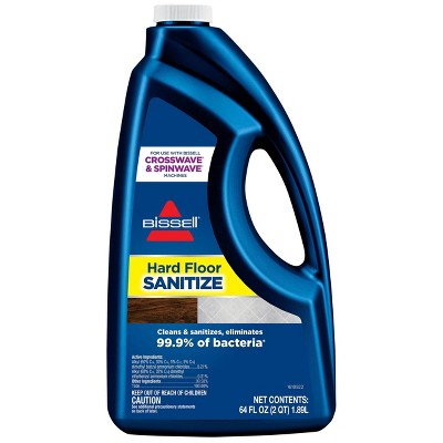 BISSELL MultiSurface Hard Floor Sanitize Formula 64oz: Liquid Cleaner for Sealed Floors & Carpets, Unscented