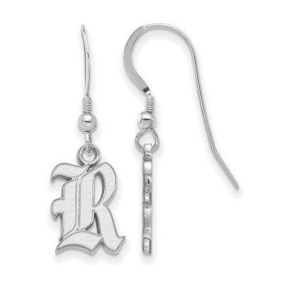 Black Bow Jewelry Sterling Silver Rice Owls NCAA Dangle Earrings