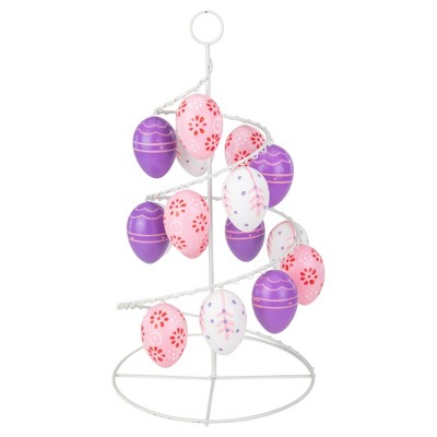 Northlight 14.25" Floral Cut-Out Spring Easter Egg Tree Decoration - White/Pink