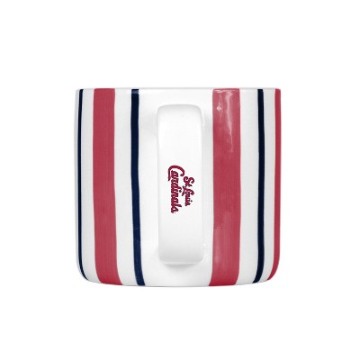 MLB St. Louis Cardinals Striped Coffee Mug - 16oz: Ceramic Drinkware, Stemless Design
