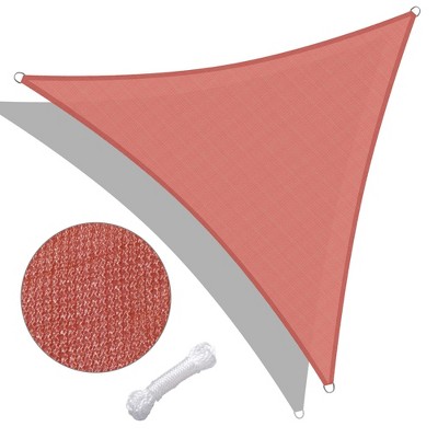 Yescom 11 Ft 97% UV Block HDPE Triangle Sun Shade Sail Canopy Outdoor Patio Pool Yard Red