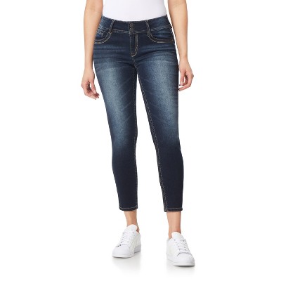 WallFlower Women's Luscious Curvy Ankle Mid-Rise Insta Stretch Juniors Jeans