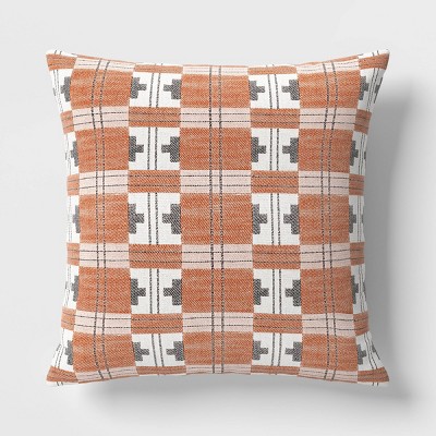 Square Heritage Geometric Polyester Throw Pillow - Threshold™