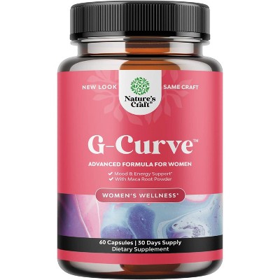 G-Curve Advanced Formula Capsules for Women, Butt and Breast Enhancement Pills, Body Sculpting Curves Capsules, Nature's Craft, 60ct