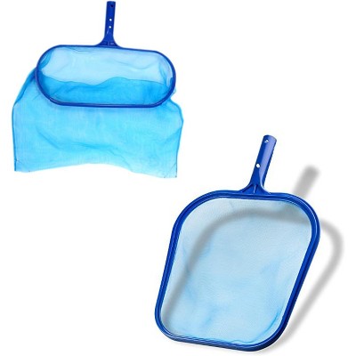 4E’s Novelty Pool Skimmer Net and Leaf Rake Set – Heavy Duty 17″ Frame for Swimming Pool Cleaning, Accessories and Supplies