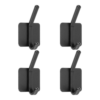 Unique Bargains Aluminum Self-Adhesive Rust-proof Bathroom Kitchen Towel Hooks