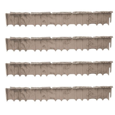 Suncast Quick Edge 35 Inch Single Strip Resin Lawn Edging, Flagstone (4 Pack)