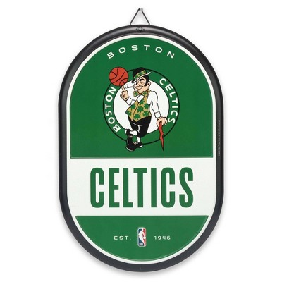 NBA Boston Celtics Embossed Metal Pill Wall Sign: Sports Decor, Vertical Panel