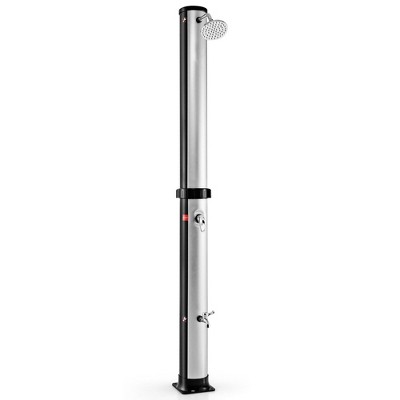 Tangkula 7.2 ft 10 Gallon 2-Section Outdoor Solar-Heated Shower w/ Free-Rotating Shower Head