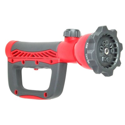 Bernini Easy Grip Hose Nozzle - Red: 9-Pattern Garden Sprayer, Adjustable Handle, 1-Year Warranty