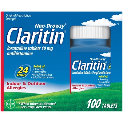 Claritin Allergy Relief 24 Hour Non-Drowsy Loratadine Tablets - 100ct