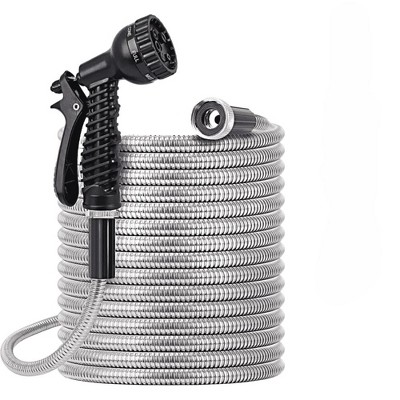 Swtroom Garden Hose Stainless Steel Heavy Duty Water Hose No-Kink Rust Proof for Yard Outdoor