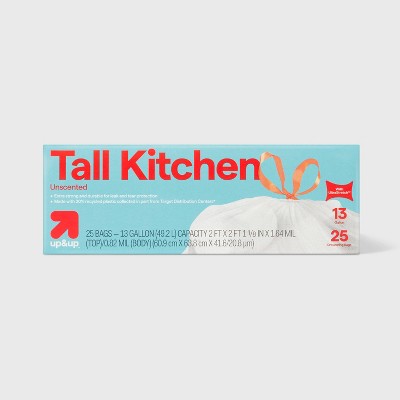 UltraStretch Tall Kitchen Drawstring Trash Bags - Unscented - 13 Gallon - up&up™