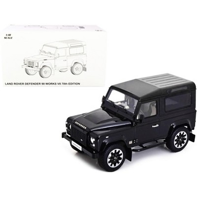 Land Rover Defender 90 Works V8 Black "70th Edition" 1/18 Diecast Model Car by LCD Models
