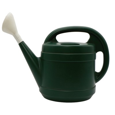 The HC Companies Standard Watering Can, Small Plastic Garden Water Pot for Indoor Outdoor Plants and Flowers, 2 Gallon, Green