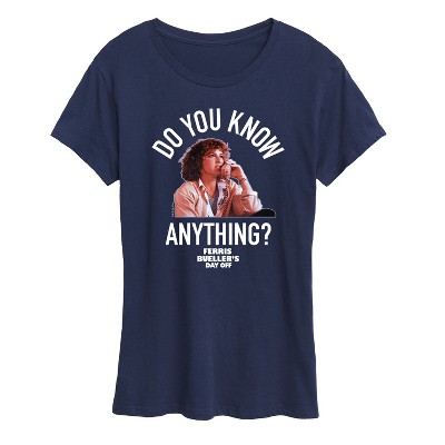 Women's - Ferris Bueller's Day Off - Do You Know Anything Short Sleeve Graphic T-Shirt
