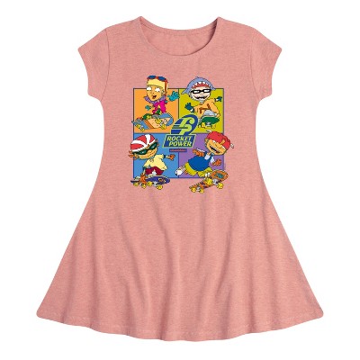 Girls' - Rocket Power - Skate Life Fit & Flair Cap Sleeve Dress