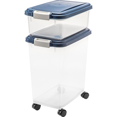 IRIS USA 33qt + 12qt Airtight Pet Food Storage Container Combo
