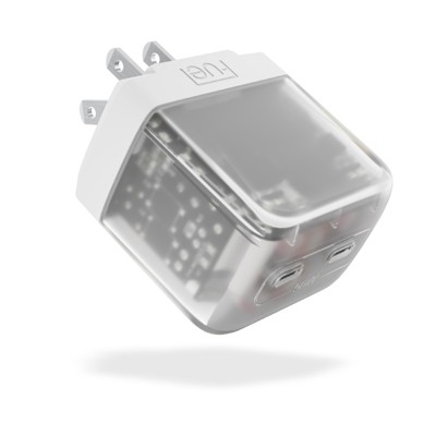 FUEL 50W Power Adapter Intelligent Dual USB-C PD Compact GaN - Frosted White