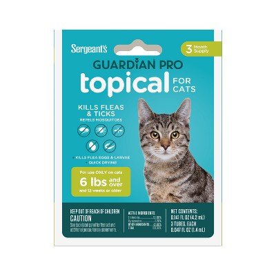 Sergeant's Guardian Pro Flea & Tick Topical Treatment for Cats - 6lbs and Over - 3ct