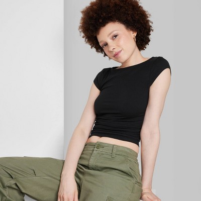 Women's Cap Sleeve Ruched Side Seam T-Shirt - Wild Fable™