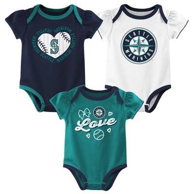 MLB Seattle Mariners Infant Girls' 3pk Bodysuit