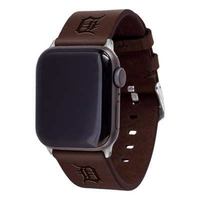 MLB Detroit Tigers Apple Watch Compatible Leather Band - Brown