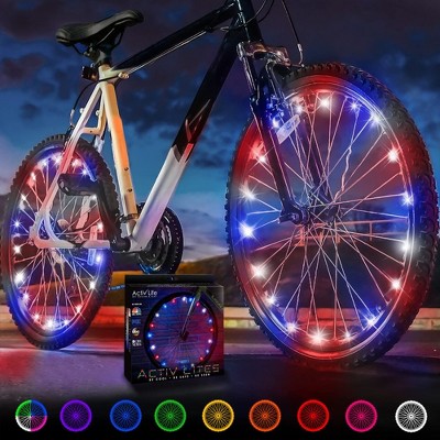 Activ Life Bike Wheel Lights (2 Tire, Patriotic) - Fitness Gifts for Men Daughter Grandson Granddaughter . Fun Sports Presents
