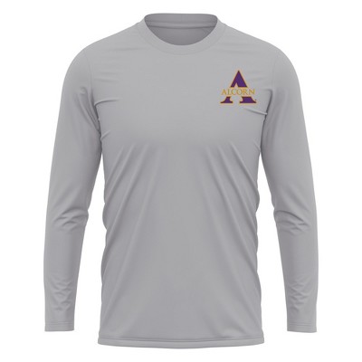 AS University Adult Sport Long Sleeve Left Chest Logo, Athletic Heather