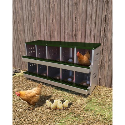 Chicken Nesting Box for Laying Eggs, Roll Away Chicken Laying Boxes, Roll Out Nesting Boxes for Hens, 10 Compartments