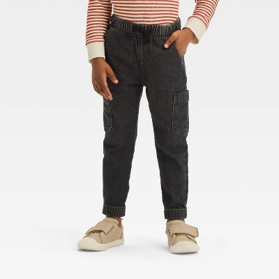Toddler Boys' Pull-On Denim Cargo Jogger Pants - Cat & Jack™ Black