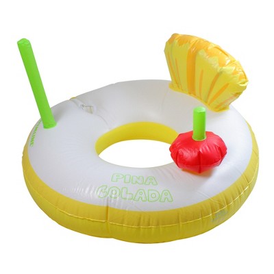 Swim Central 41" Yellow and White Piña Colada Inflatable Swimming Pool Inner Tube Ring Float