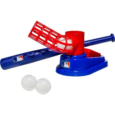 Franklin MLB Pop A Pitch Youth Baseball Batting Machine With Plastic Bat, Balls & Pitch Unit
