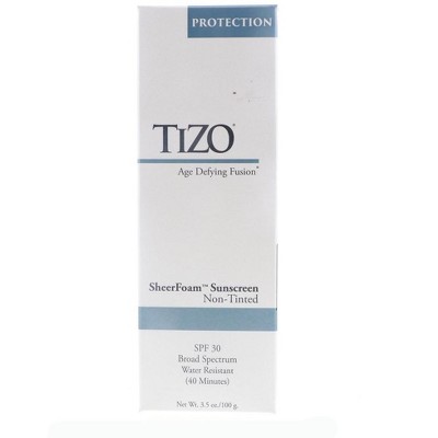 TIZO SheerFoam Suncreen Non-Tinted SPF30, 3.5 oz