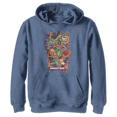 Boy's Minecraft Group Shot Pull Over Hoodie