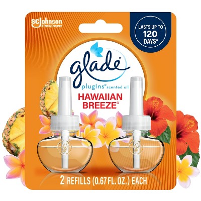 Glade PlugIns Scented Oil Air Freshener Refills - Hawaiian Breeze - 1.34oz/2pk