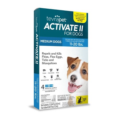 Tevra Pet Activate II Flea and Tick Treatment for Dogs - 4 Doses