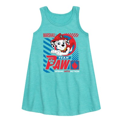 - Paw Patrol - Team Paw Marshall Graphic Sleeveless Aline Dress